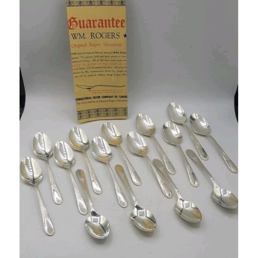 Vintage WM Rogers MARY LOU DEVONSHIRE Silver Plate Teaspoons Set of 15